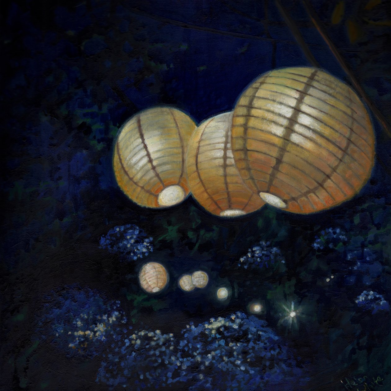 夜花园I，2014， 作者 海伦·怀特
