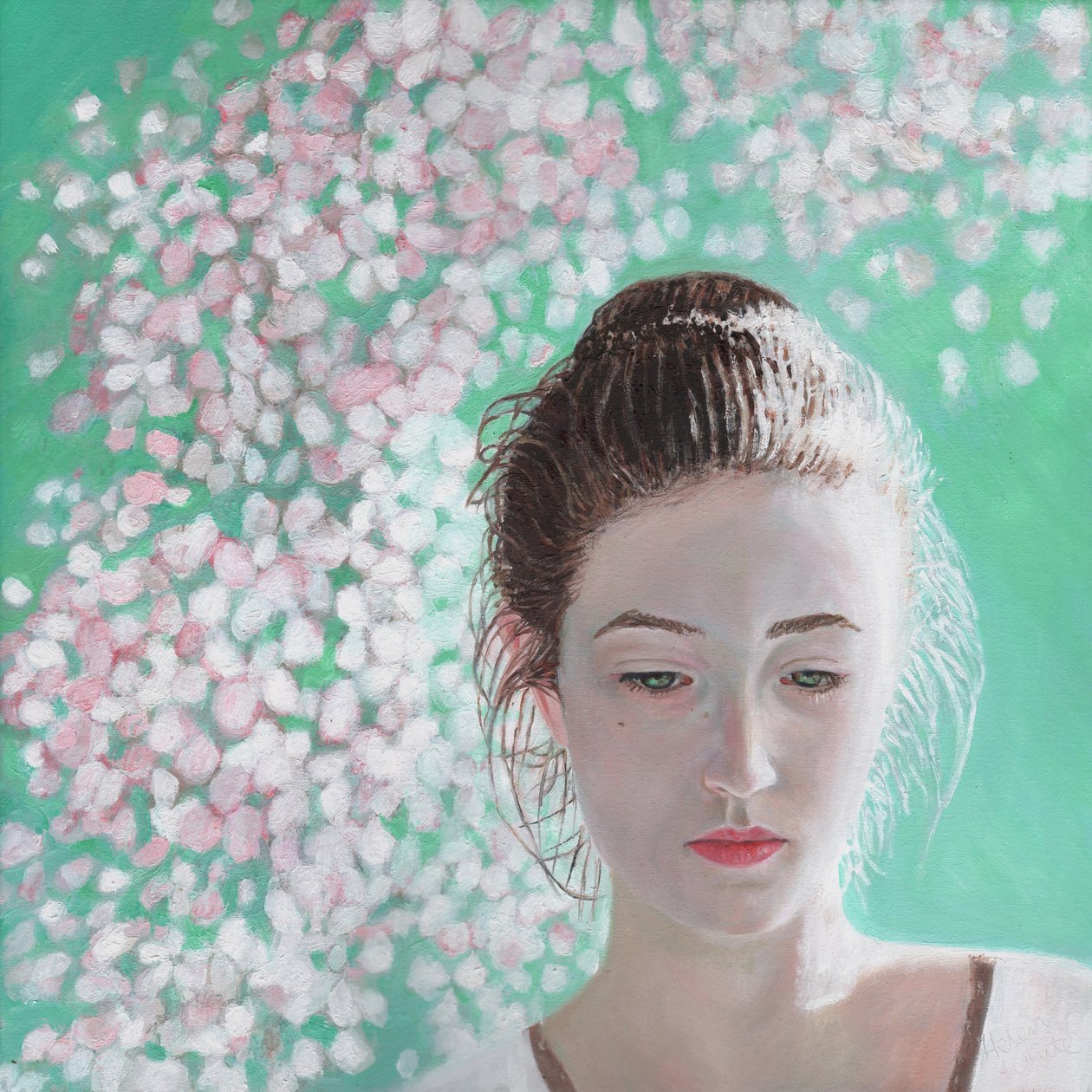 一个女孩开花的肖像，2015年， 作者 海伦·怀特