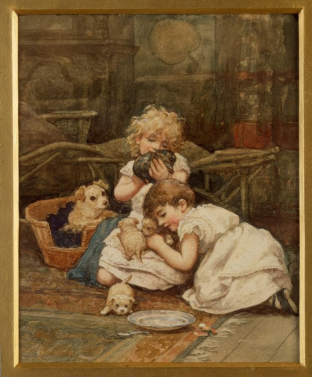 H.Allingham，新宠物- Aquarell 作者 海伦阿灵厄姆