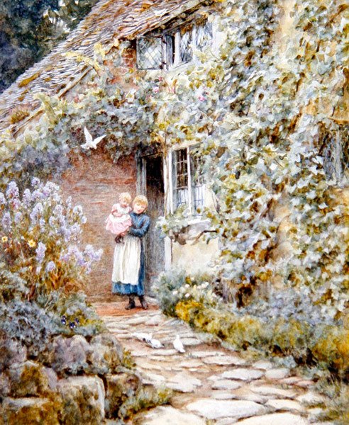 藤蔓小屋（纸上水彩画 作者 海伦阿灵厄姆