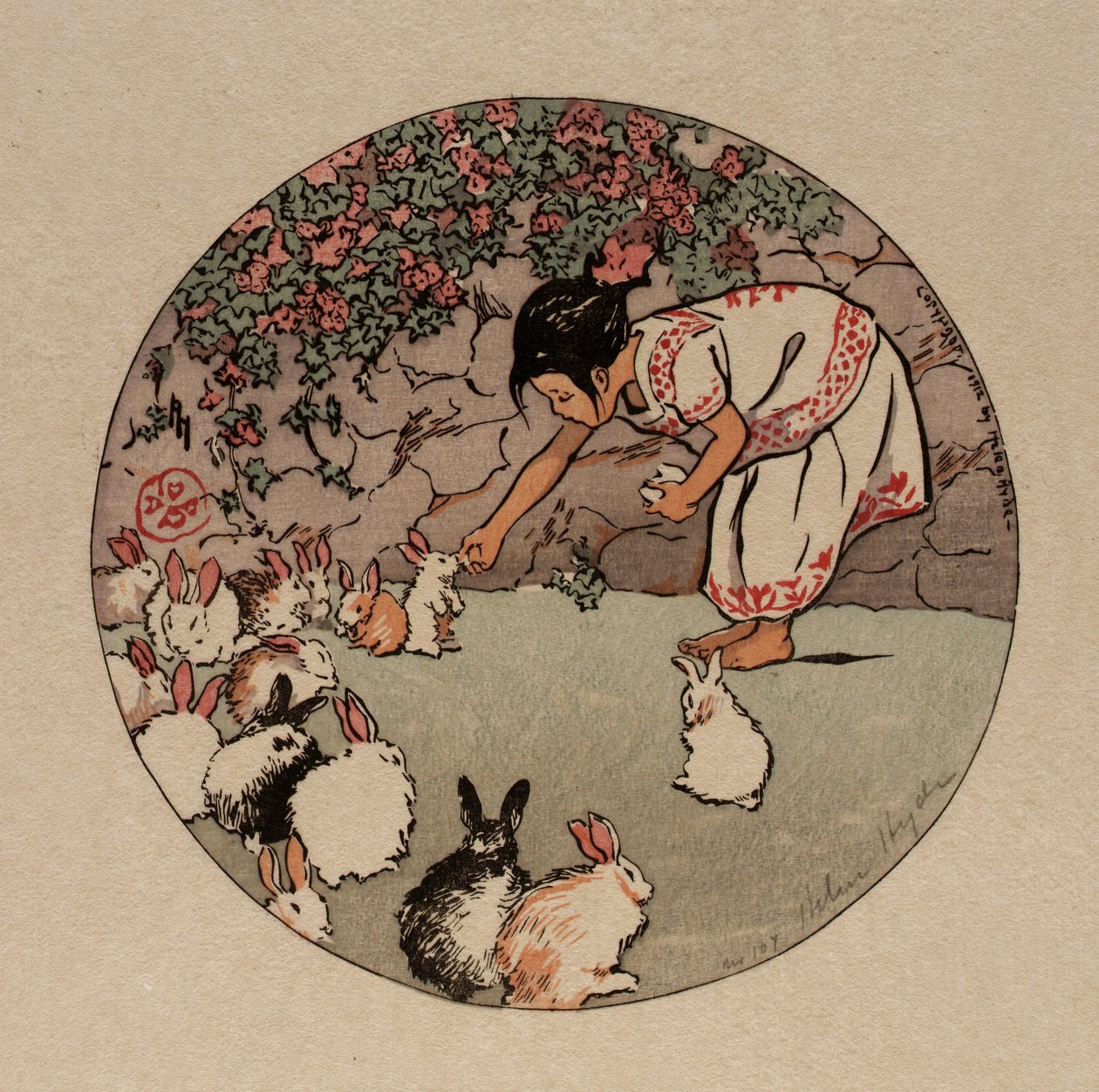 喂养小兔子 作者 海伦·海德（Helen Hyde）