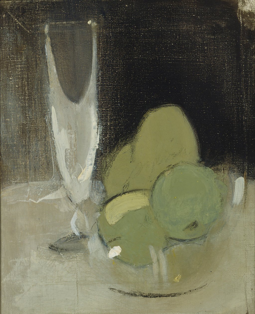 绿苹果和香槟酒杯，1934年。 作者 海伦·谢尔夫贝克