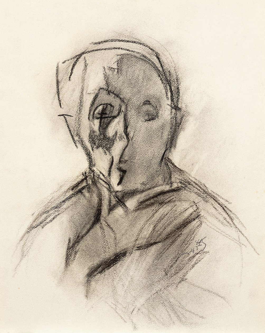艺术家闭眼自画像 作者 海伦·谢尔夫贝克