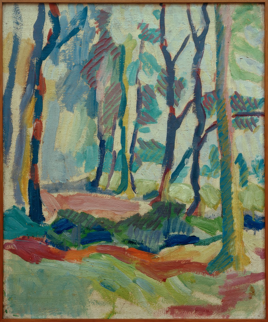 赫尔姆特·麦克（Helmuth Macke），秋天的森林ibei Krefeld -绘画，1910年 作者 赫尔姆特·马克（Helmuth Macke）