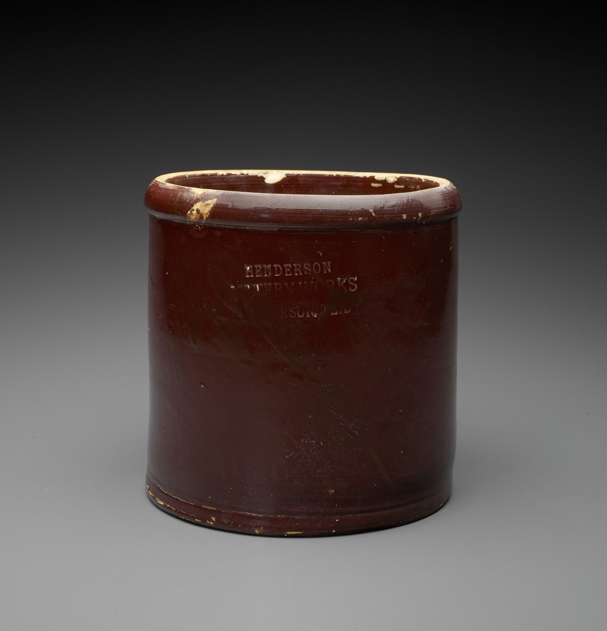 Jar，c。 1890-1894（滑釉粗陶器） 作者 亨德森陶瓷厂亨德森陶瓷厂