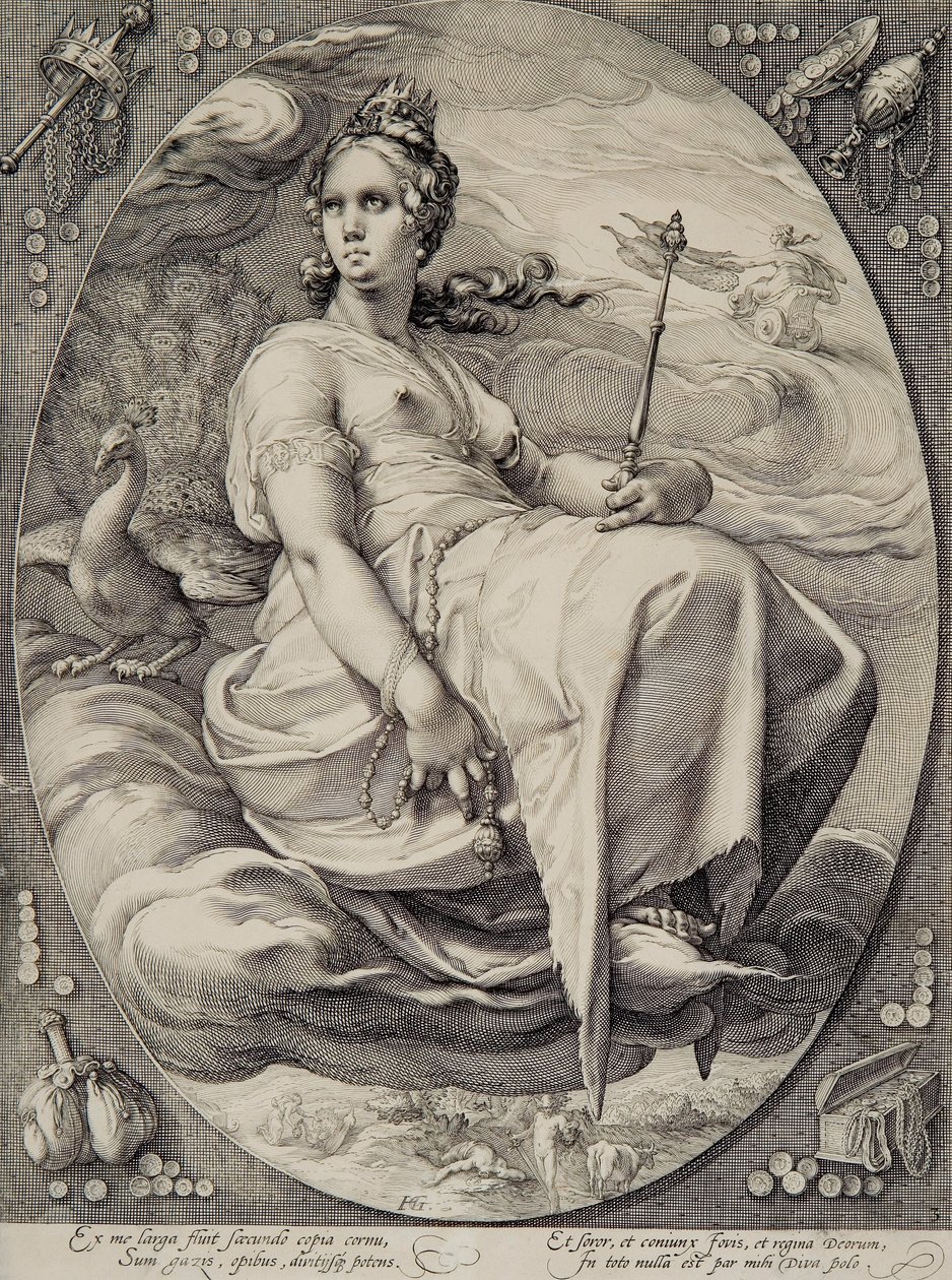 朱诺（来自四神） 作者 亨德里克·古尔齐乌斯（Hendrik Goltzius）
