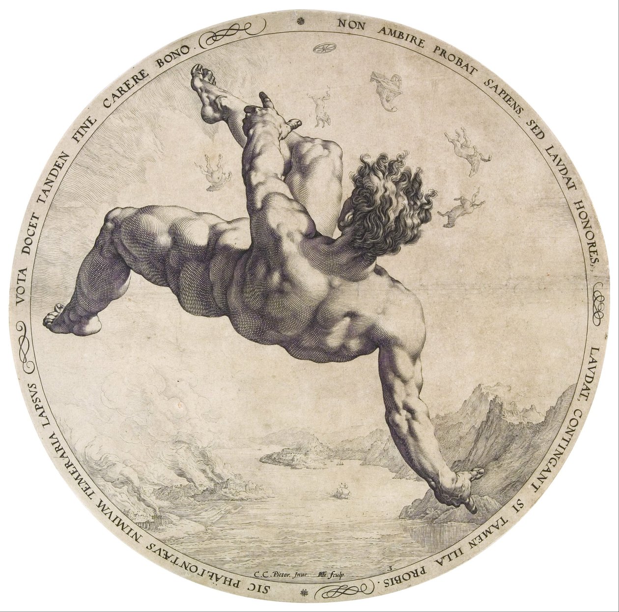来自Four Disgracers系列的Phaethon 作者 亨德里克·古尔齐乌斯（Hendrik Goltzius）