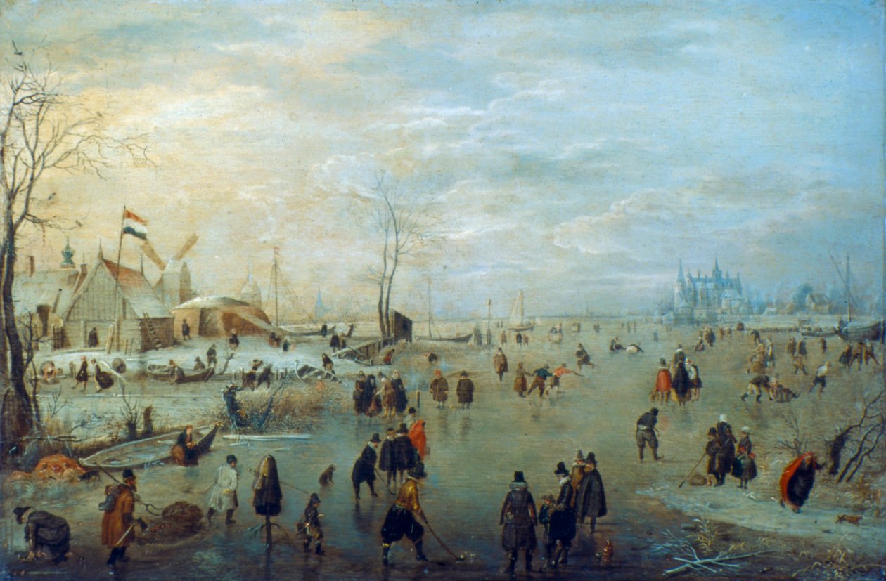 冬季风景，1630-1634年 作者 亨德里克·阿弗坎普
