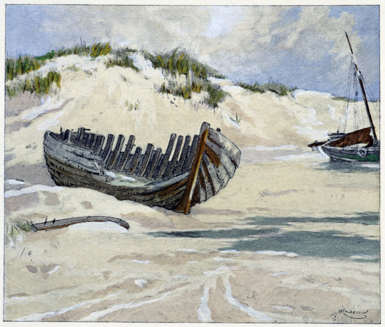 沙丘上的财富之船"，作者Emile Verhaeren，由H.Cassiers在Art-H.Piazza中绘制插图，巴黎，1927。 作者 亨德里克·卡西尔