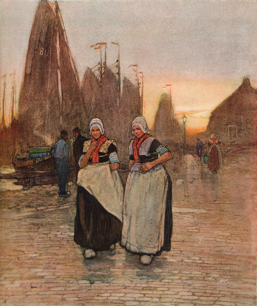 在码头上，c1902 作者 亨德里克·卡西尔