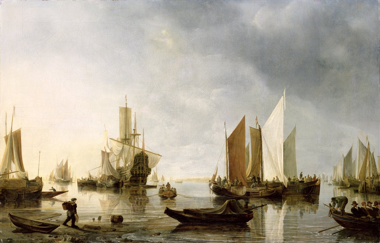 港口与锚船，1655-60 作者 亨德里克·达伯斯