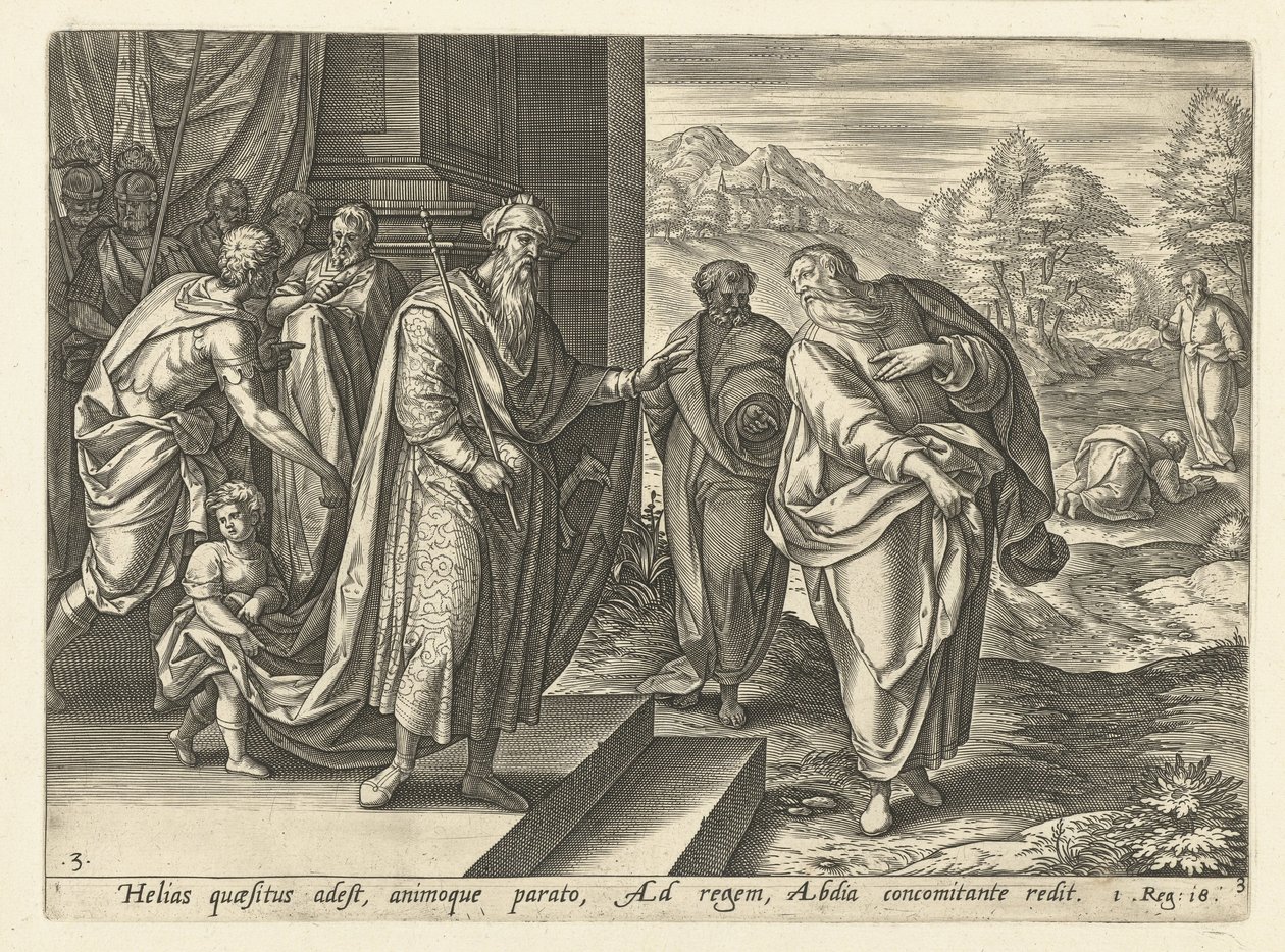 以利亚第二次对亚哈王说话
以利亚的历史（系列标题） 作者 Hendrick Goltzius（拒绝归属）