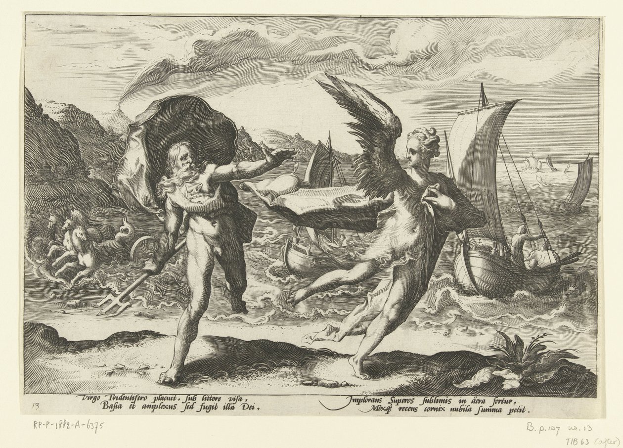 科尼克斯变成乌鸦
海王星和科罗妮丝
奥维德的《变形记 作者 Hendrick Goltzius（工作室）