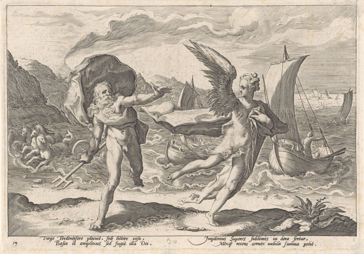 科罗妮斯变成乌鸦
奥维德的《变形记》（丛书名） 作者 Hendrick Goltzius（工作室）