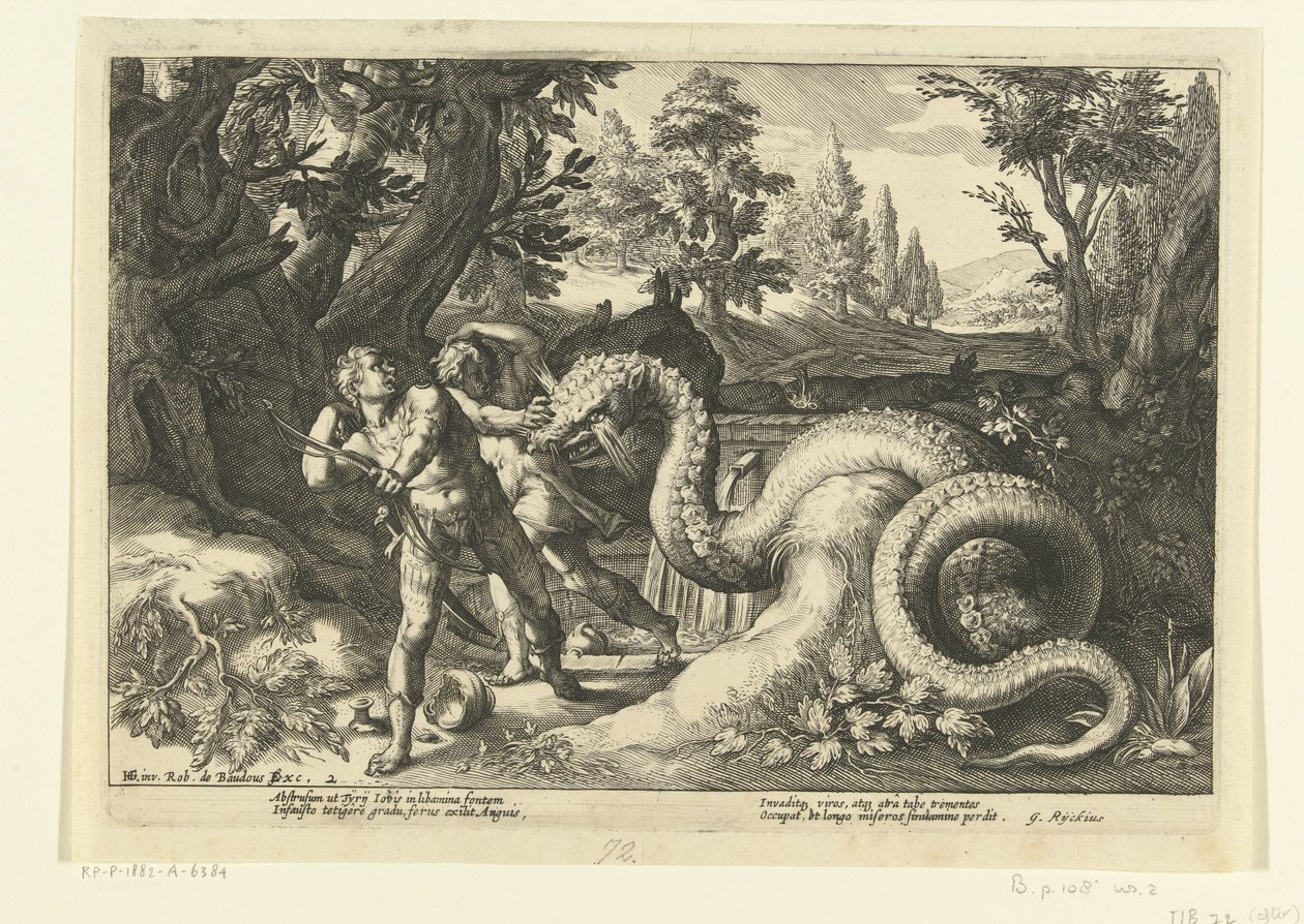 卡德摩斯的同伴被龙吞噬
奥维德《变形记 作者 Hendrick Goltzius（工作室）