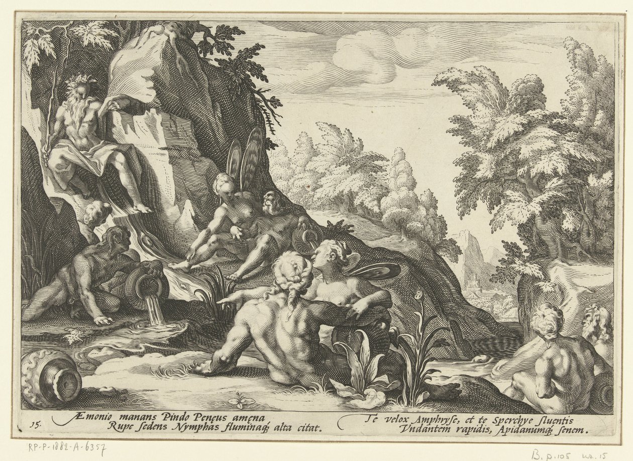 其他河神拜访佩尼乌斯
奥维德《变形记 作者 Hendrick Goltzius（工作室）