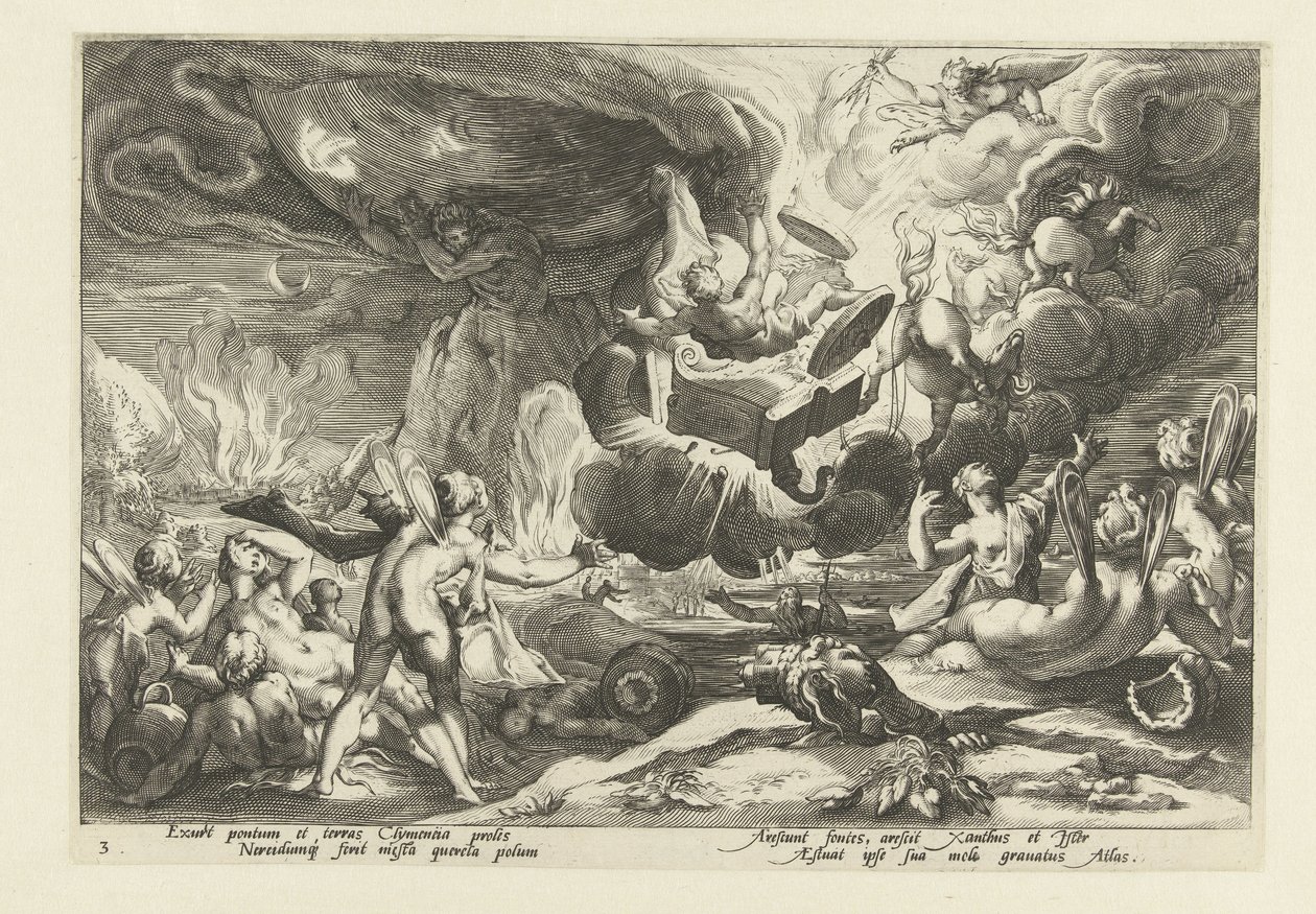 费顿的堕落
奥维德的《变形记》（丛书名） 作者 Hendrick Goltzius（工作室）