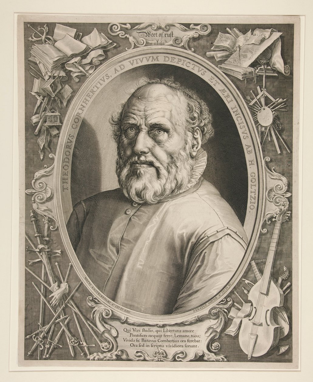 Dirck Volckertszoon Coornhert（1522-1590 年）肖像 作者 亨德里克·戈尔齐乌斯