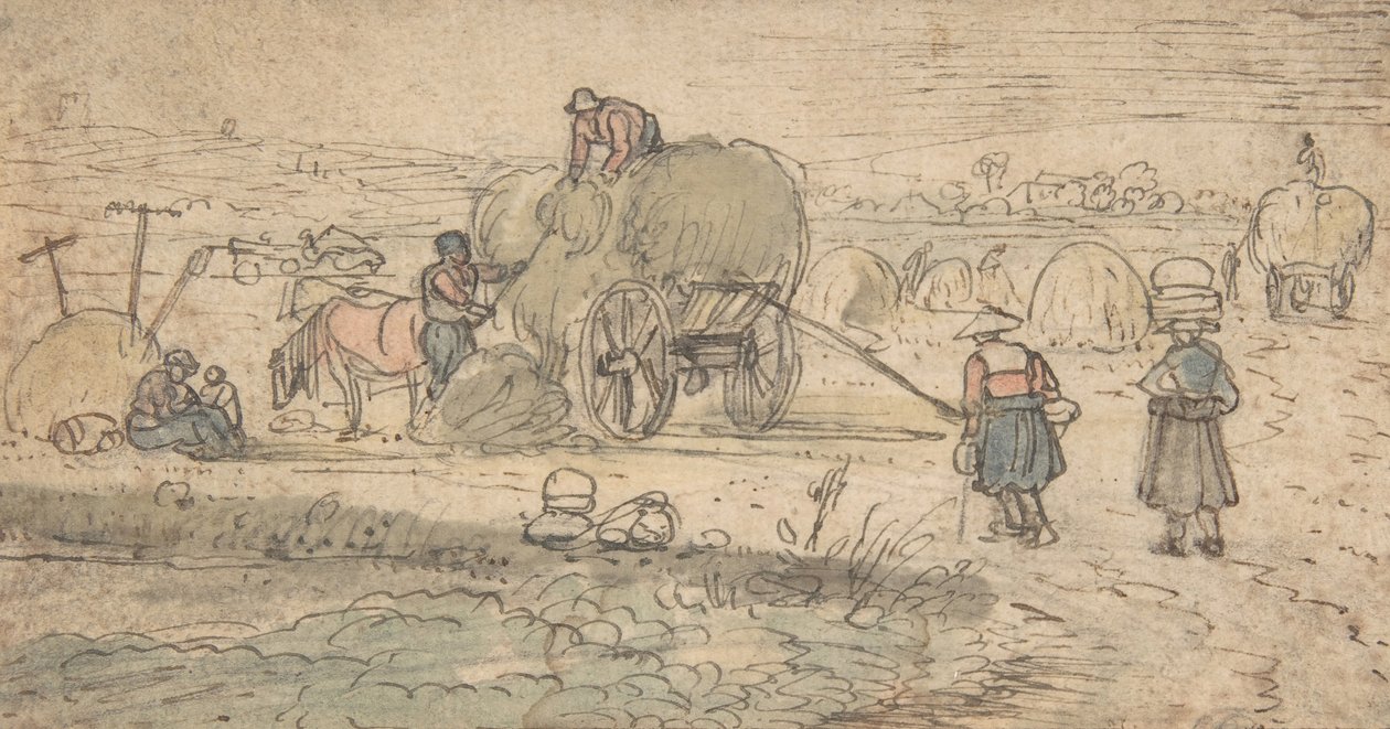 农民装载干草，约1620年代。 作者 亨德里克。亨德里克·阿弗坎普, Avercamp