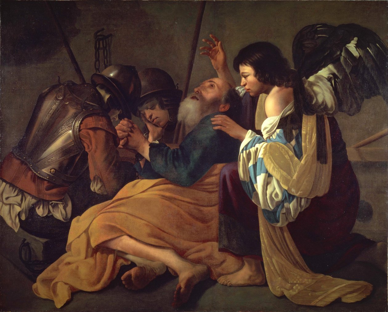 圣彼得的解放 作者 亨德里克·特布鲁根 (Hendrick Terbrugghen) 的追随者