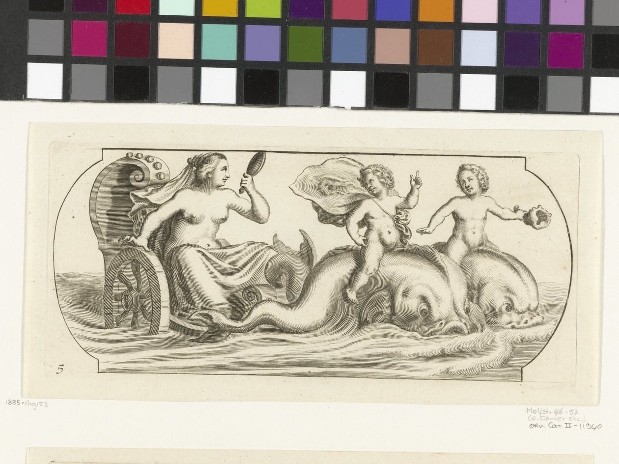 战车上的安菲特里忒
Nouveau Livre des Dieux et Deeßes De la Marine Bouckje of Sea Gods and Goddesses（丛书名） 作者 亨德里克·德凯泽 (I)