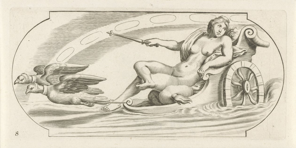 战车上的极光
Nouveau Livre des Dieux et Deeßes De la Marine Bouckje of Sea Gods and Goddesses（丛书名） 作者 亨德里克·德凯泽 (I)