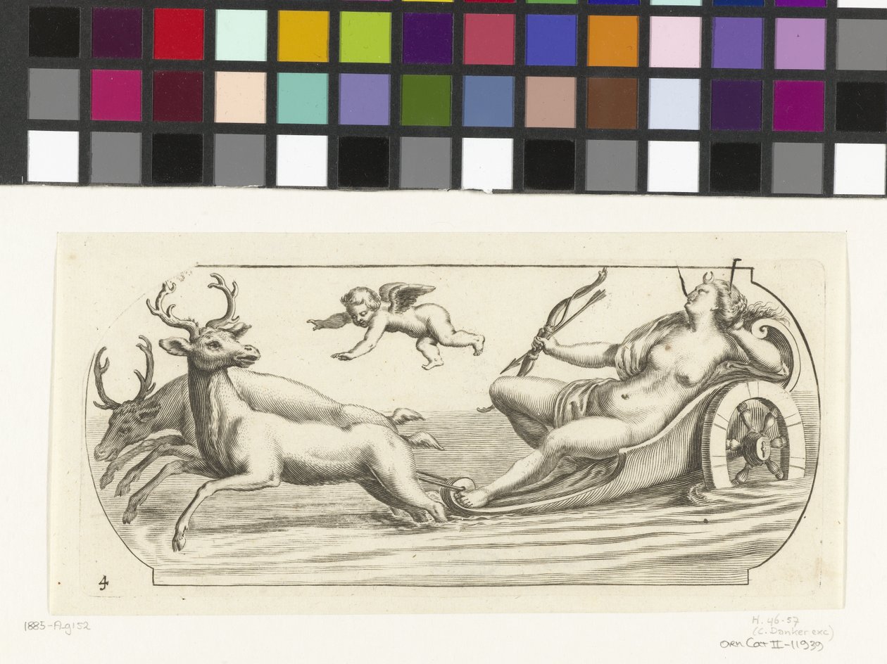 战车上的戴安娜
Nouveau Livre des Dieux et Deeßes De la Marine Bouckje of Sea Gods and Goddesses（丛书名） 作者 亨德里克·德凯泽 (I)