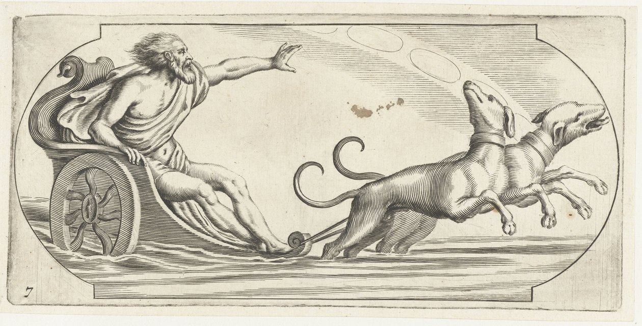 战车上的海神
Nouveau Livre des Dieux et Deeßes De la Marine Bouckje of Sea Gods and Goddesses（丛书名） 作者 亨德里克·德凯泽 (I)