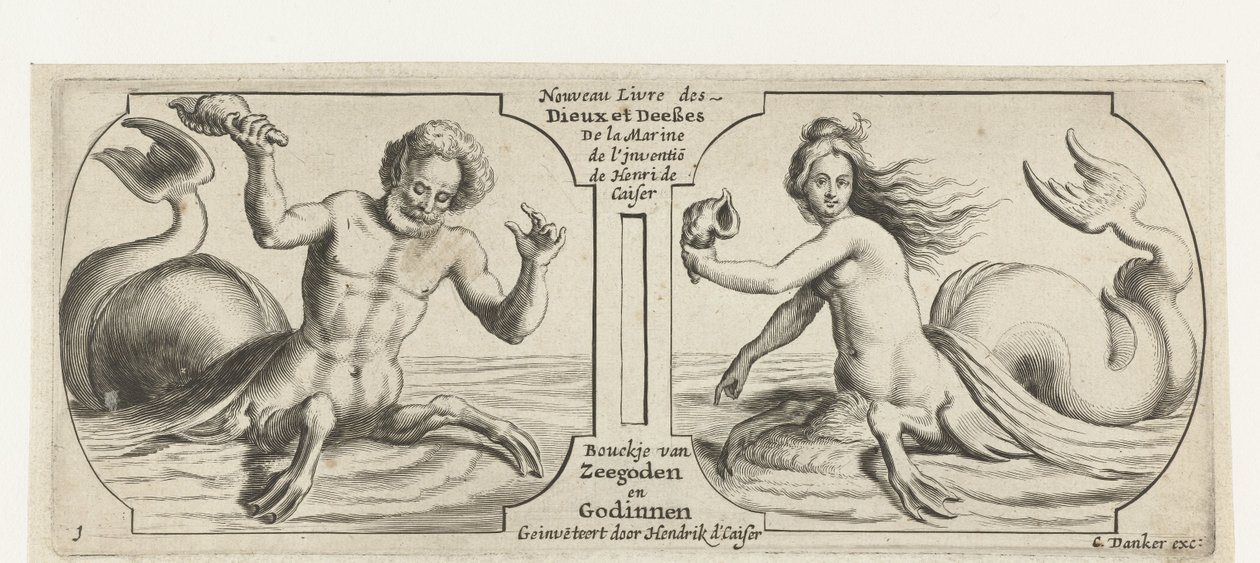 两个隔层，每层装有一个三棱锥
Nouveau Livre des Dieux et Deeßes De la Marine Bouckje van Zeegodden en Godinnen（物上标题）
Nouveau Livre des Dieux et Deeßes De la Marine Bouckje van Zeegodden en Godinnen（系列标题） 作者 亨德里克·德凯泽 (I)