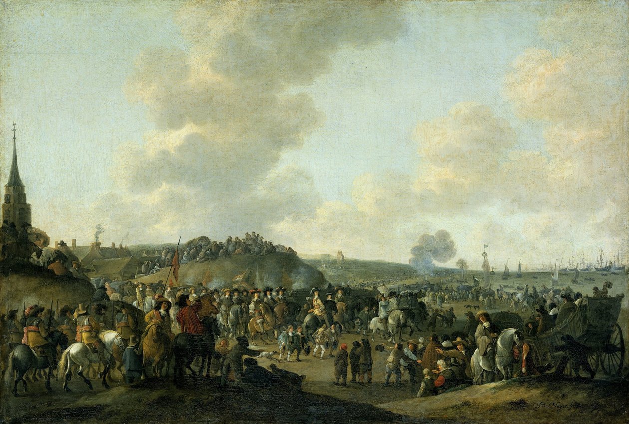 1660 年 6 月 2 日，英国查理二世离开舍弗宁根 作者 亨德里克·德·梅耶