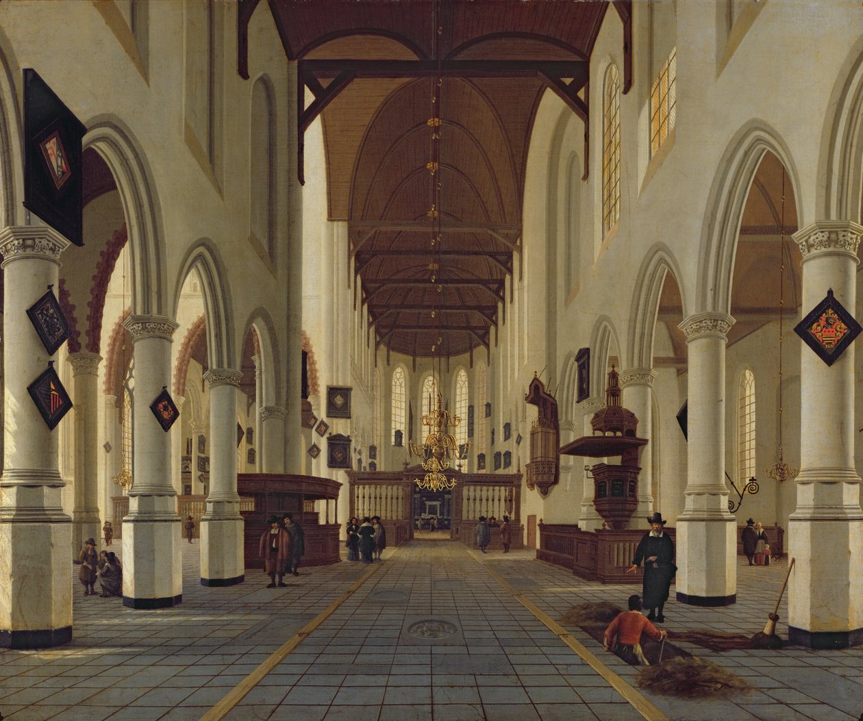 Oude Kerk的内部，代尔夫特，c.1660-70 作者 亨德里克·科尼利斯（Hendrik Cornelisz）。范弗利特