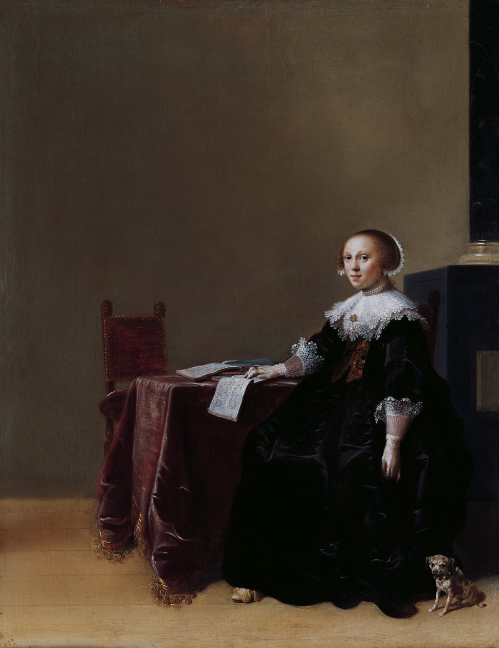 一名年轻女子的画像 作者 Hendrick Gerritsz锅