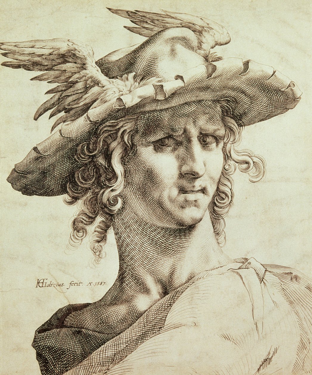 水星（铅笔） 作者 亨德里克·古尔齐乌斯（Hendrik Goltzius）