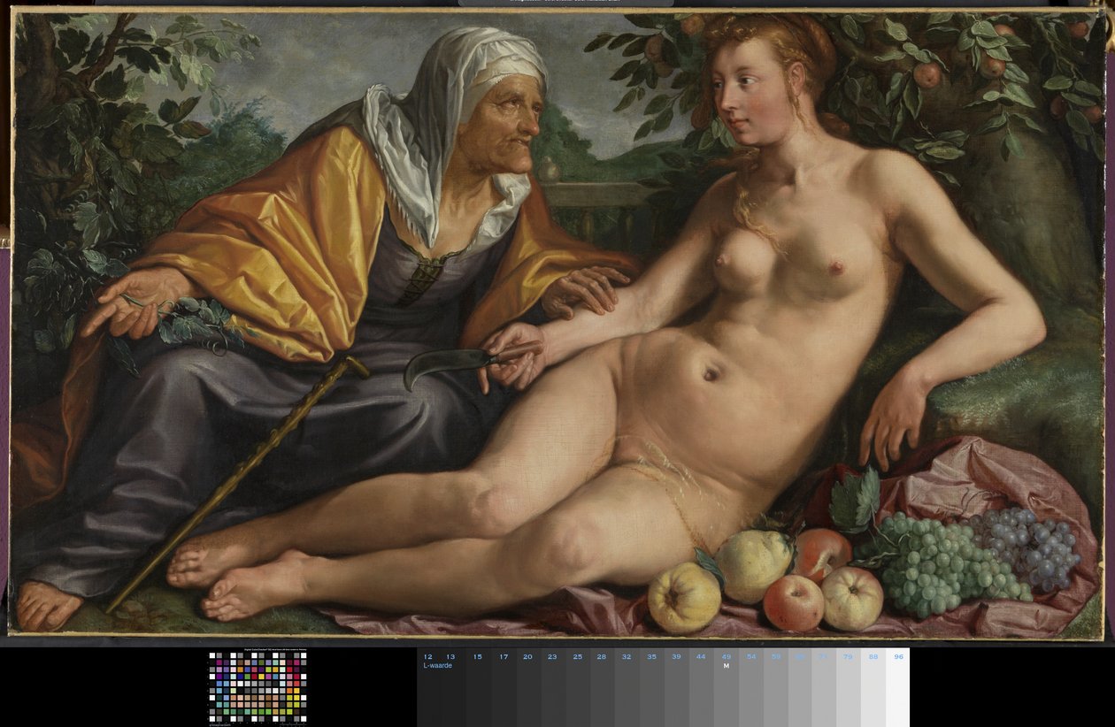 Vertumnus en Pomona 作者 亨德里克·古尔齐乌斯（Hendrik Goltzius）