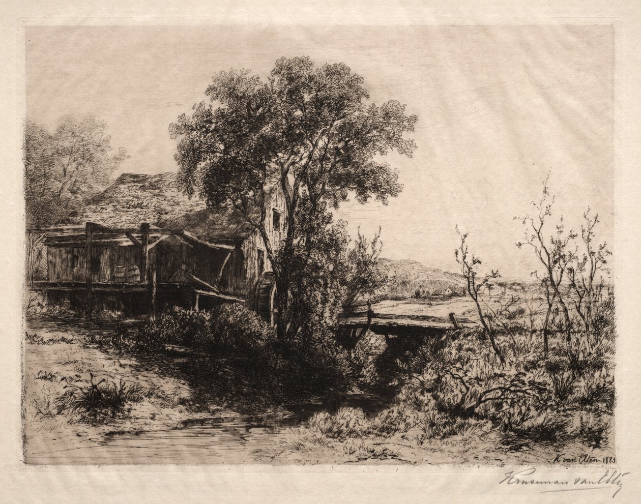废弃的磨坊，1883年。 作者 亨德里克·德克·克鲁塞曼·范·埃尔滕