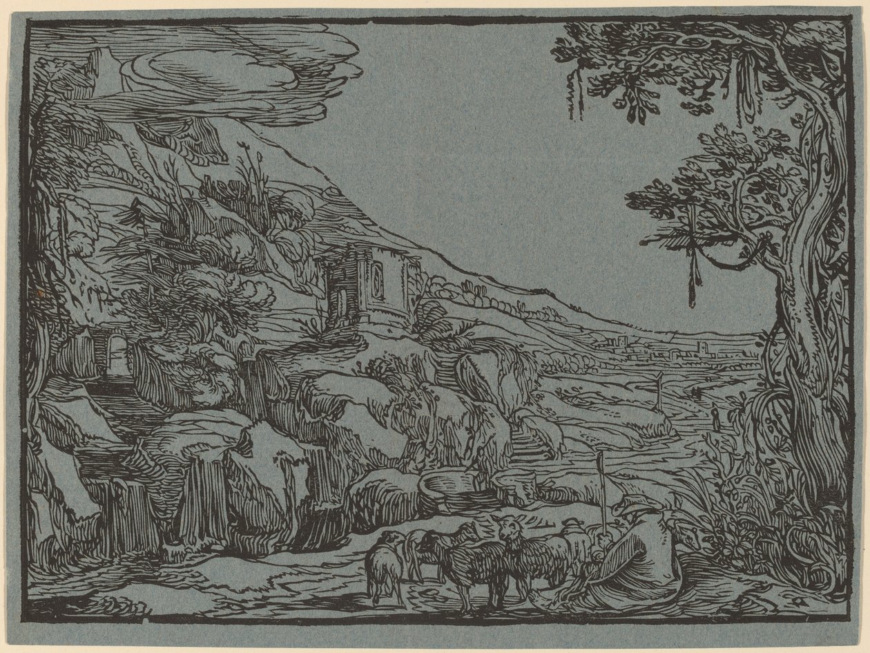 阿卡迪亚景观 作者 亨德里克·古尔齐乌斯（Hendrik Goltzius）