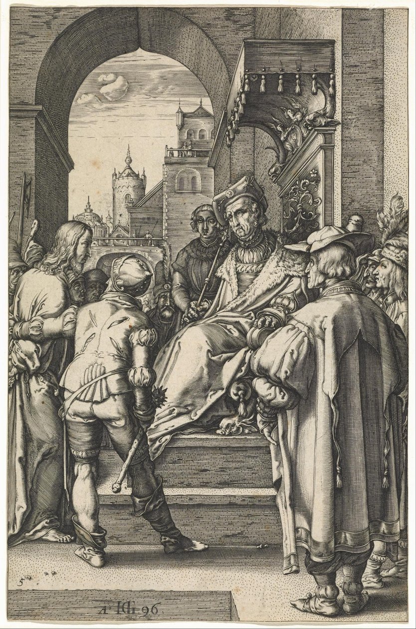 基督在彼拉多面前 作者 亨德里克·古尔齐乌斯（Hendrik Goltzius）