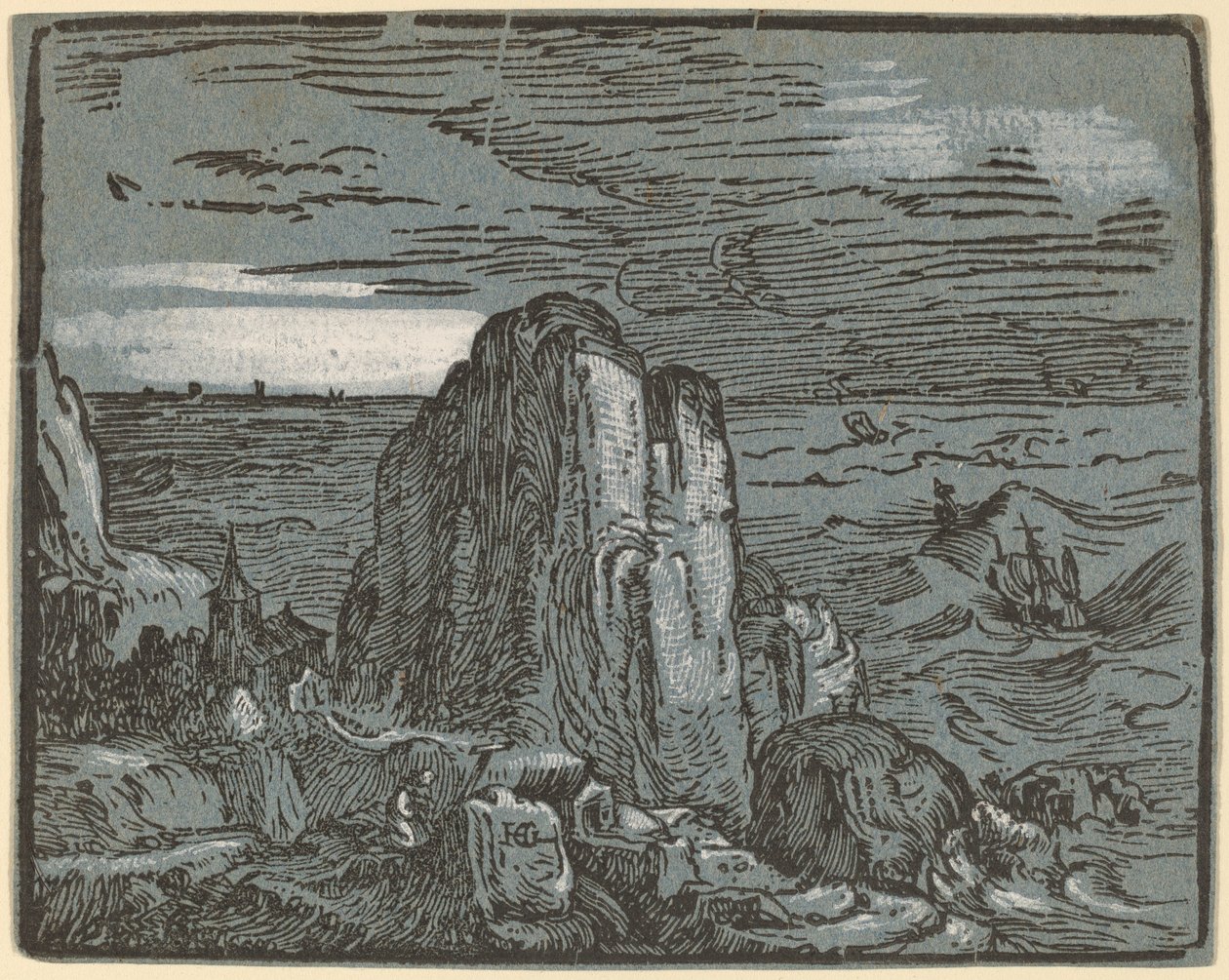 海边悬崖 作者 亨德里克·古尔齐乌斯（Hendrik Goltzius）