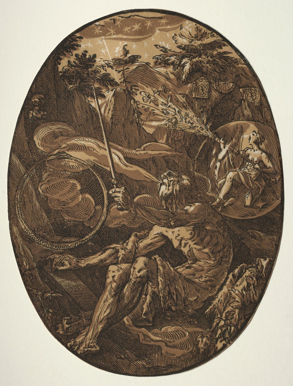 永恒洞穴中的德格莫贡c。 1588。 作者 亨德里克·古尔齐乌斯（Hendrik Goltzius）