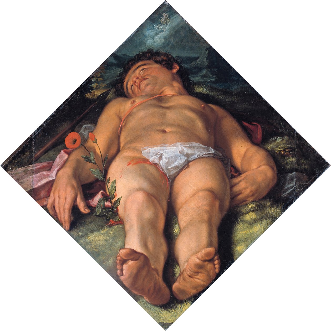 垂死的阿多尼斯，1609年 作者 亨德里克·古尔齐乌斯（Hendrik Goltzius）