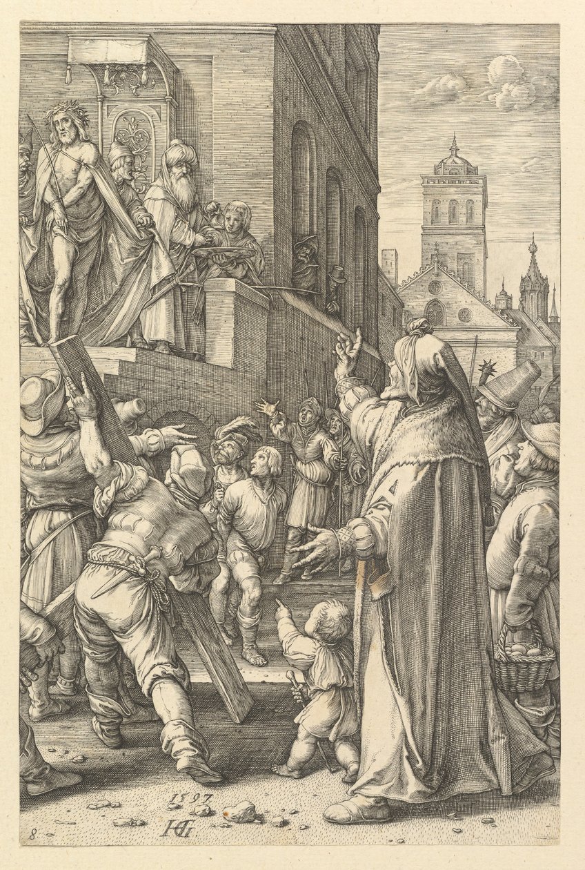 Ecce Homo，摘自《基督受难记》，1597年。 作者 亨德里克·古尔齐乌斯（Hendrik Goltzius）