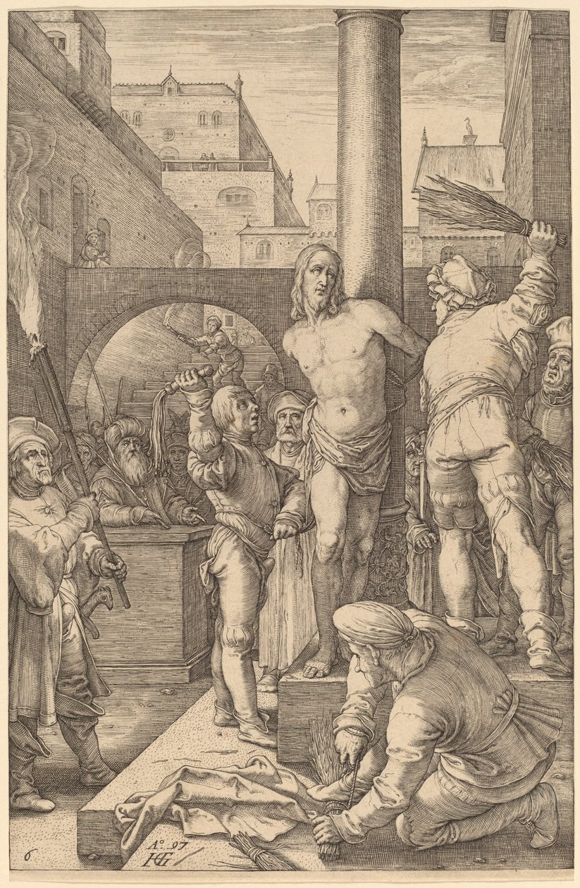 对基督的鞭打 作者 亨德里克·古尔齐乌斯（Hendrik Goltzius）