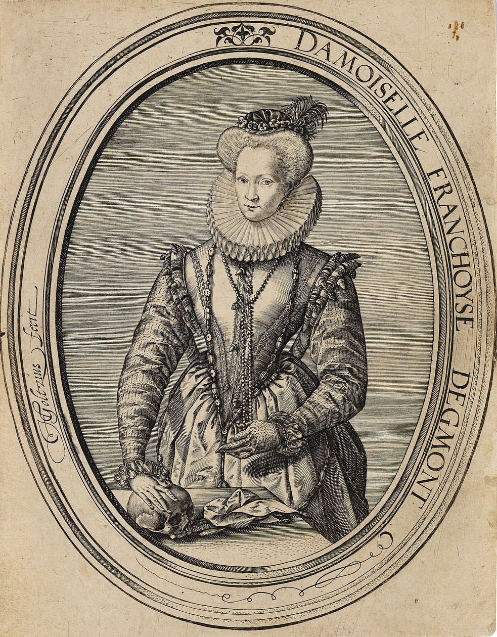卢森堡的弗朗索瓦（Françoise），加弗尔伯爵夫人（Countess of Gavre），菲恩斯圣母院（1495-1557），1580年。 作者 亨德里克·古尔齐乌斯（Hendrik Goltzius）