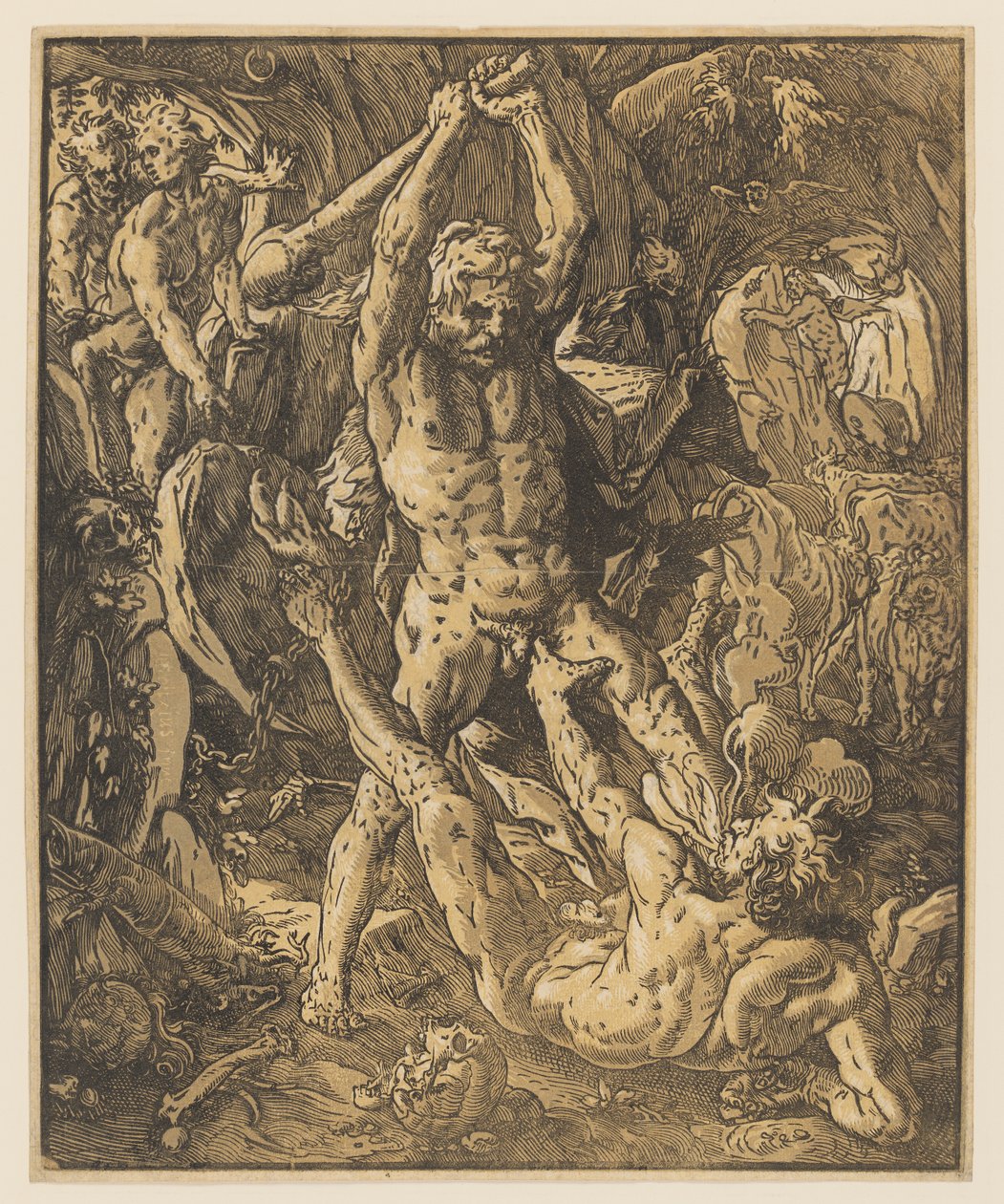 海格力斯杀死卡库斯 作者 亨德里克·古尔齐乌斯（Hendrik Goltzius）