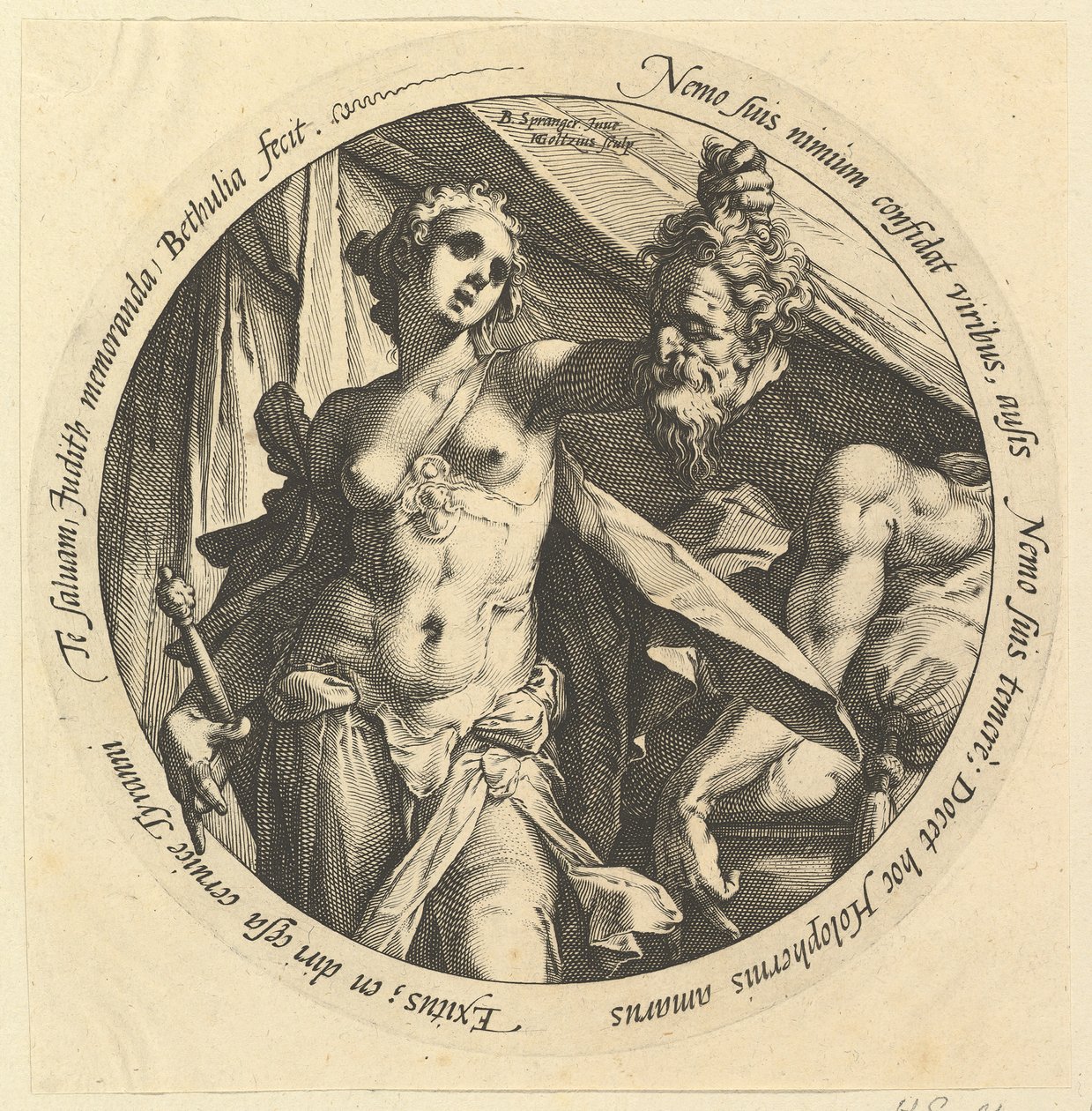 朱迪思（Judith）和霍洛弗内斯（Holofernes）的负责人1585。 作者 亨德里克·古尔齐乌斯（Hendrik Goltzius）