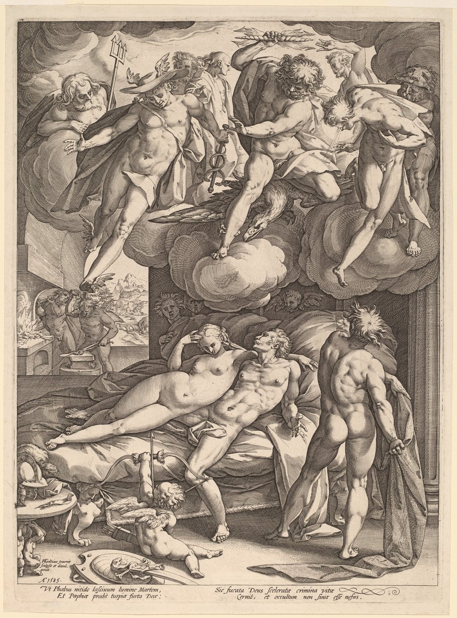 火星和金星被火神吓了一跳 作者 亨德里克·古尔齐乌斯（Hendrik Goltzius）