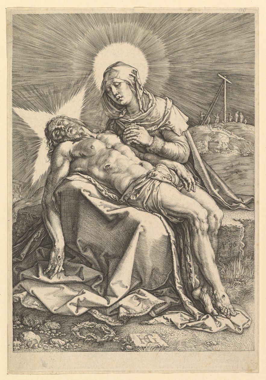 皮耶塔（Pietà），1596年。 作者 亨德里克·古尔齐乌斯（Hendrik Goltzius）