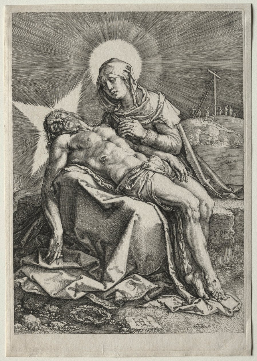 圣母怜子图（1596）。 作者 亨德里克·古尔齐乌斯（Hendrik Goltzius）
