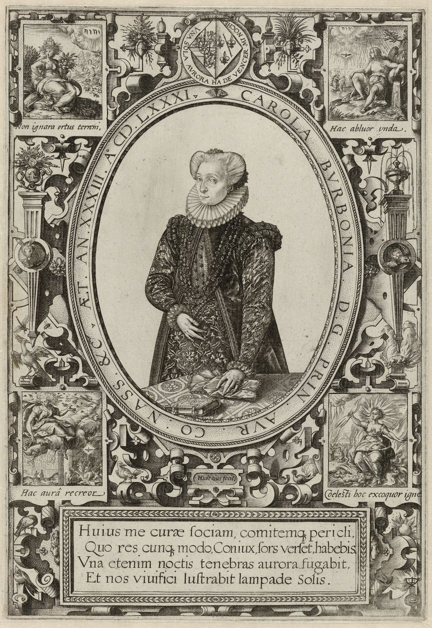 波旁夏洛特的肖像，1581年 作者 亨德里克·古尔齐乌斯（Hendrik Goltzius）