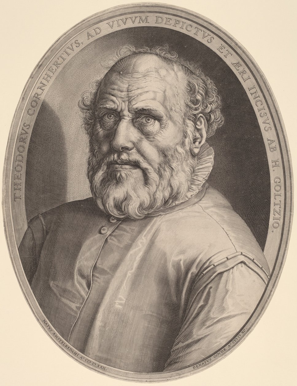 Dirck Volckertcz肖像。科恩赫特 作者 亨德里克·古尔齐乌斯（Hendrik Goltzius）